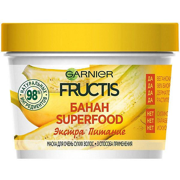 фото Маска для волос garnier fructis superfood банан, 390 мл