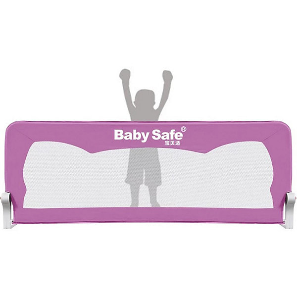 фото Барьер для кроватки baby safe ушки, 120х66 розовый
