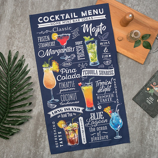 

Кухонное полотенце Этель Cocktail menu, 40х73 см, Синий, Кухонное полотенце Этель Cocktail menu, 40х73 см