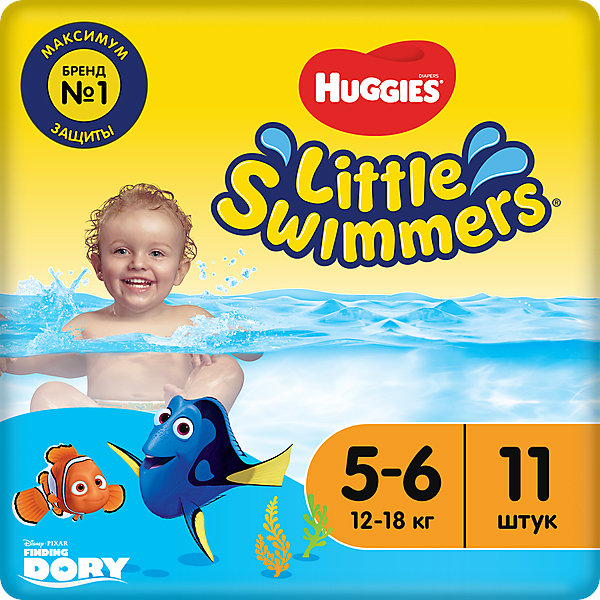 фото Трусики-подгузники для плавания huggies little swimmers 12-18 кг, 11 шт