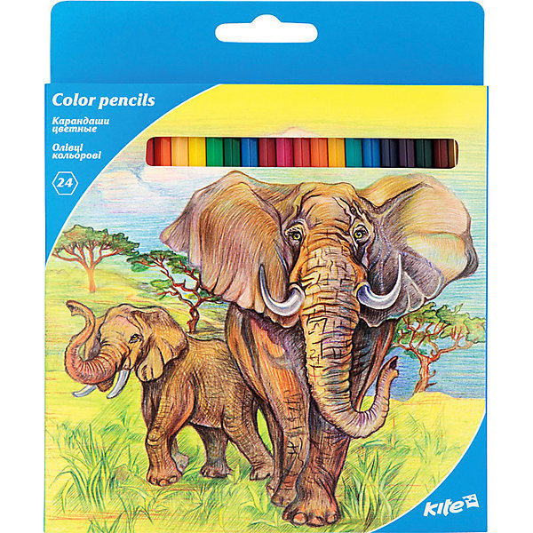 Карандаши цветные Животные, 24 цвета KITE 15952061