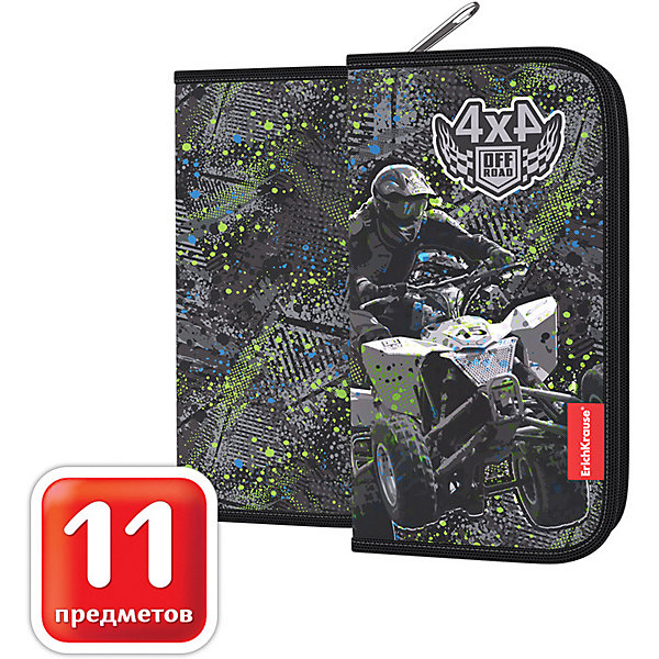 

Пенал-книжка Erich Krause Extreme с наполнением, 11 предметов, Черный, Пенал-книжка Erich Krause Extreme с наполнением, 11 предметов