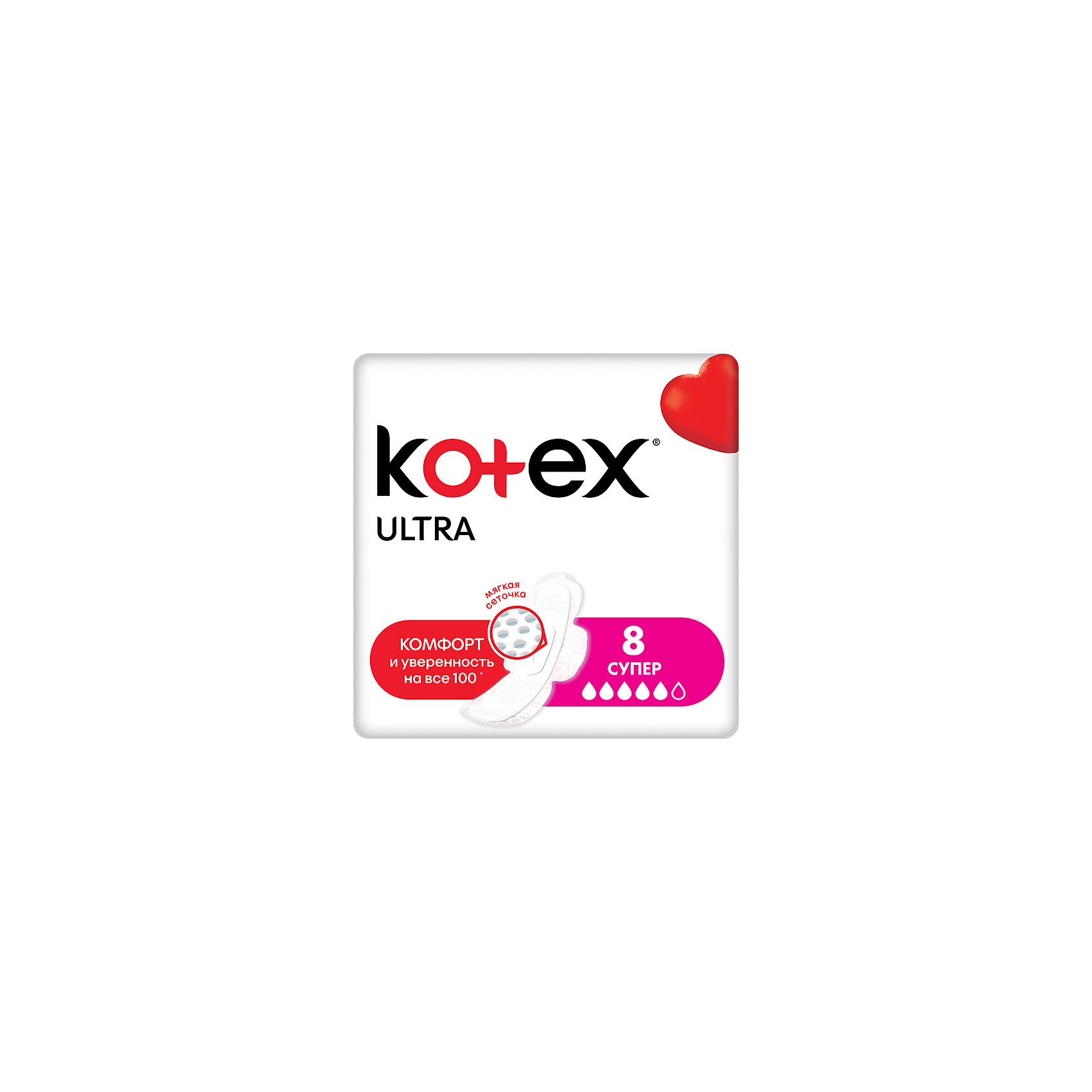 фото Ультратонкие прокладки kotex ultra net super, 8 штук