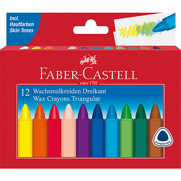 Восковые мелки , 12 цветов Faber Castell 1603812