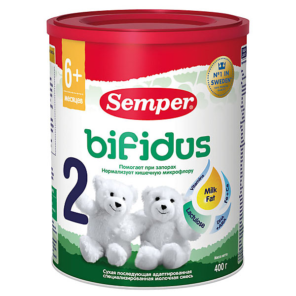 

Молочная смесь Semper bifidus 2, с 6 мес, 400 г