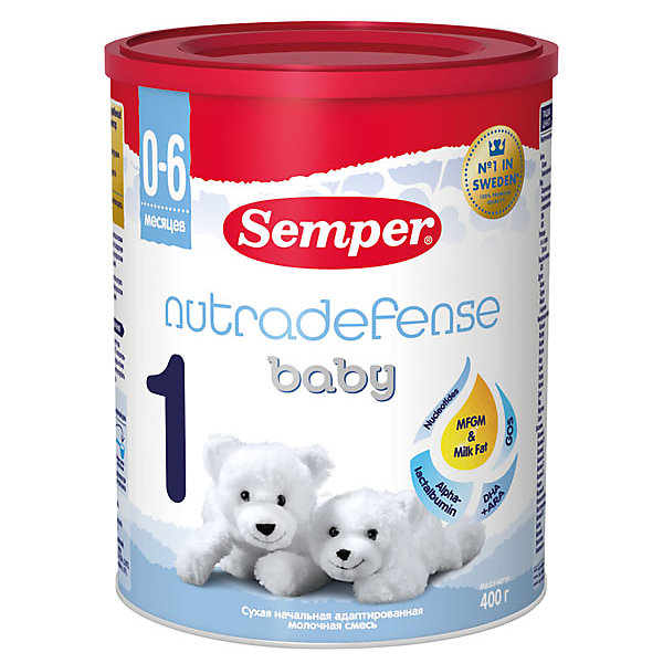 Молочная смесь Semper nutradefense baby 1, с 0 мес, 400 г 16041815