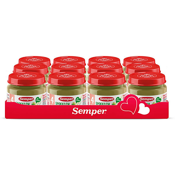 

Пюре Semper брокколи с 4 мес, 12 шт х 80 г