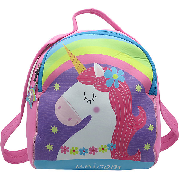 фото Детский рюкзак unicorn with rainbow фиолетово-голубой mihi-mihi