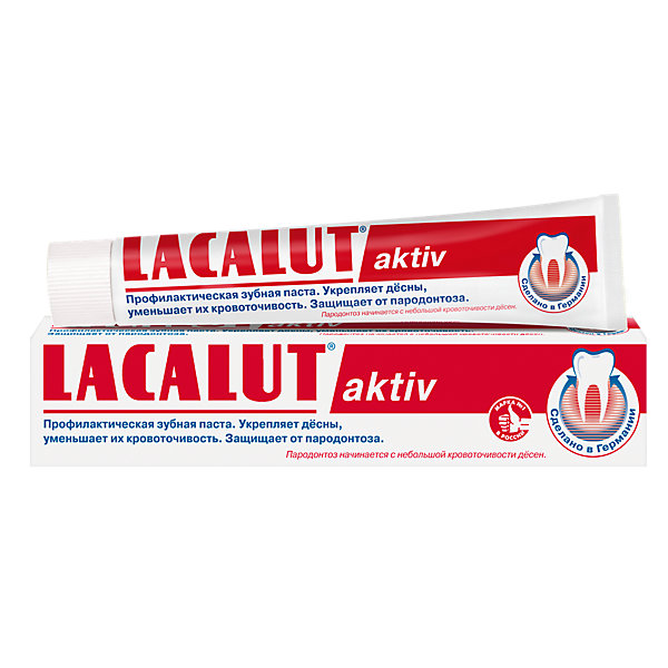 Зубная паста Aktiv Защита десен и бережное отбеливание, 75 мл Lacalut 16076481