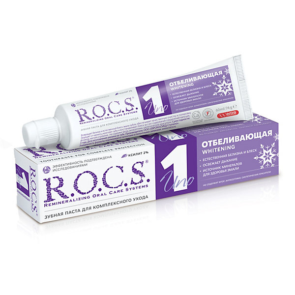 Зубная паста R.O.C.S. Uno Whitening Отбеливание, 74 г 16076517