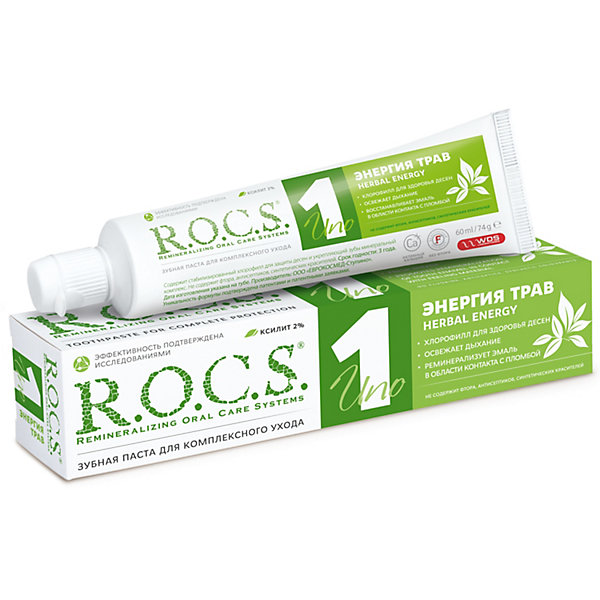 

Зубная паста R.O.C.S. Uno Herbal Energy Энергия трав, 74 г