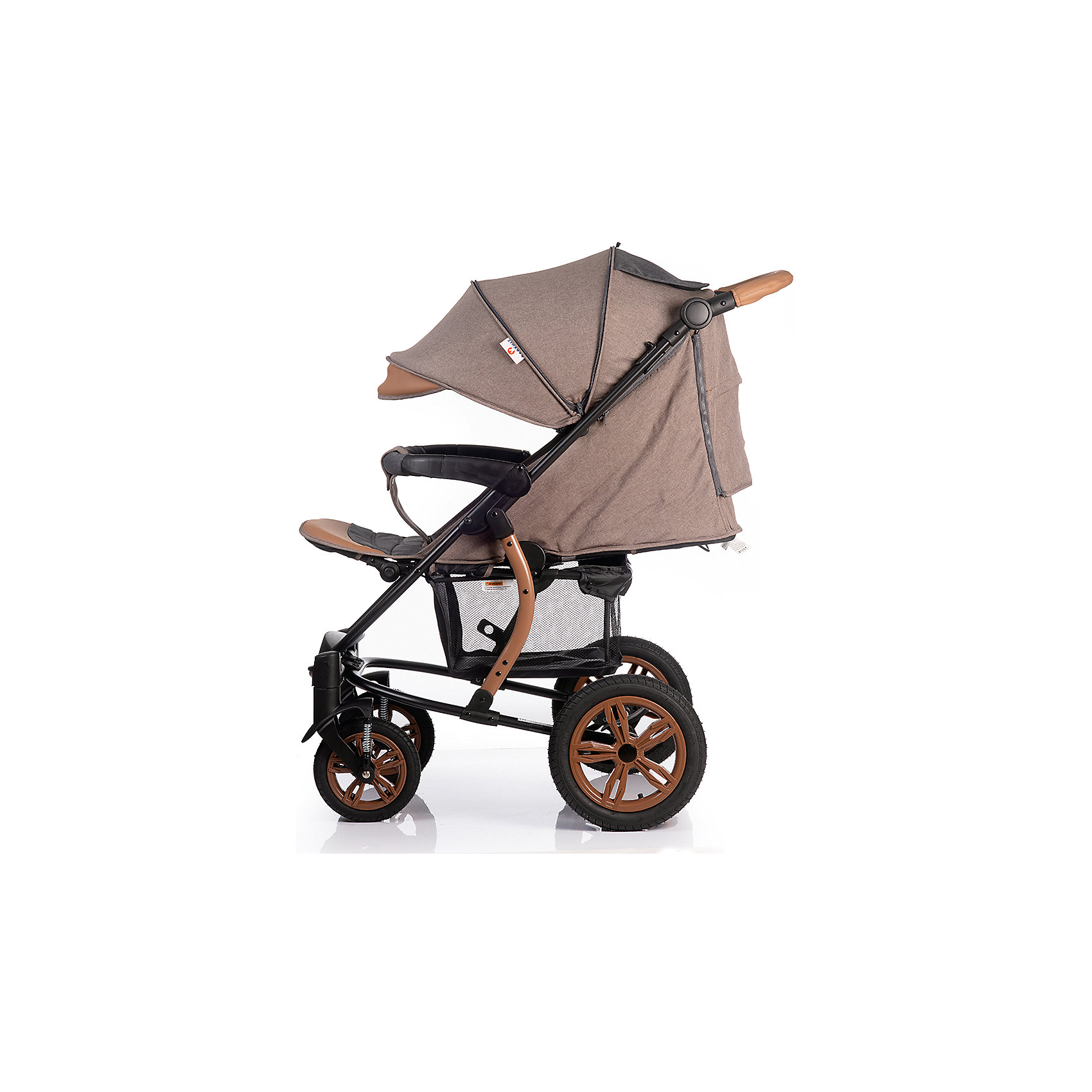 фото Прогулочная коляска baby hit tribut, коричневая с серым