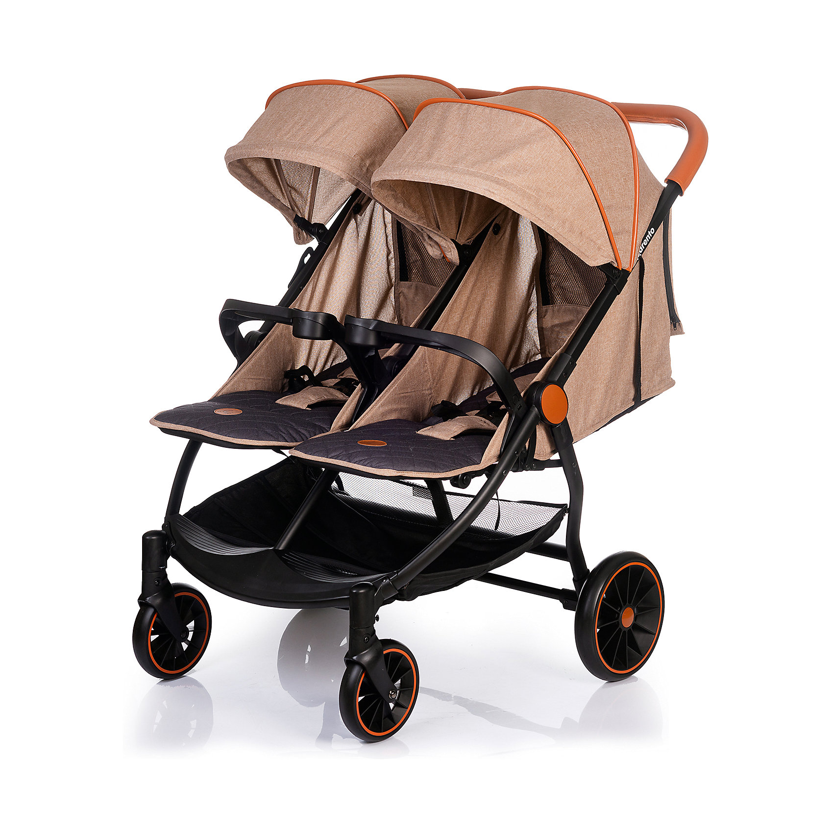 Прогулочная коляска для двойни Acarento Bellezza Duo, бежевая с серым Baby Hit 16095599