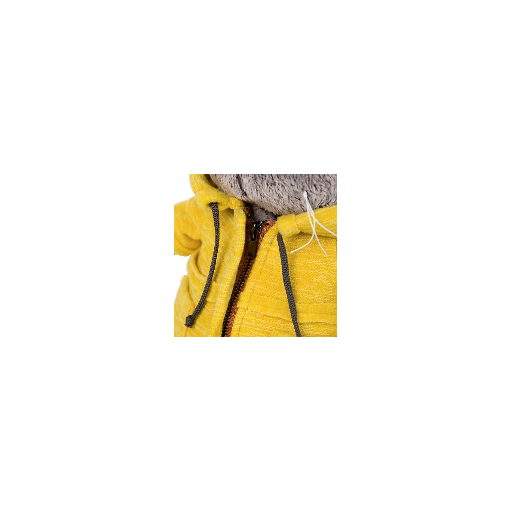 фото Мягкая игрушка budi basa кот басик в желтой куртке, 30 см