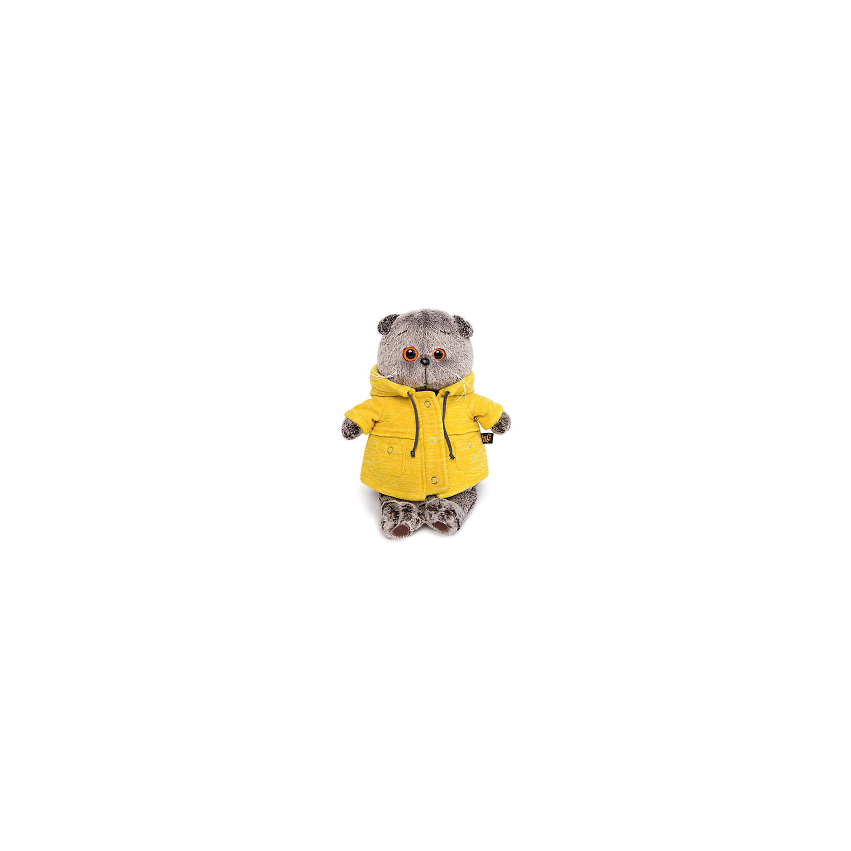 фото Мягкая игрушка budi basa кот басик в желтой куртке, 25 см
