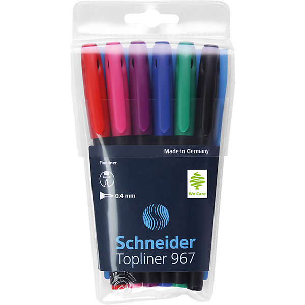 

Набор капиллярных ручек Schneider Topliner 967, 6 цветов, Разноцветный, Набор капиллярных ручек Schneider Topliner 967, 6 цветов