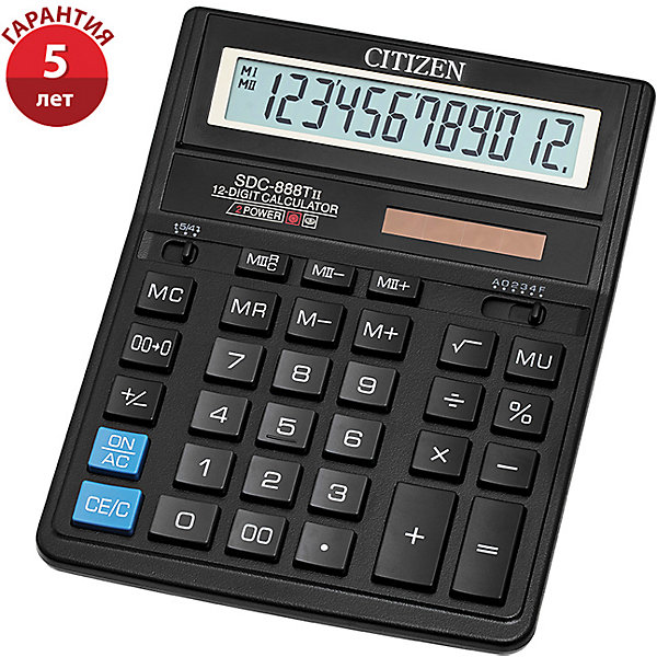 

Настольный калькулятор Citizen SDC-888TII, Черный, Настольный калькулятор Citizen SDC-888TII