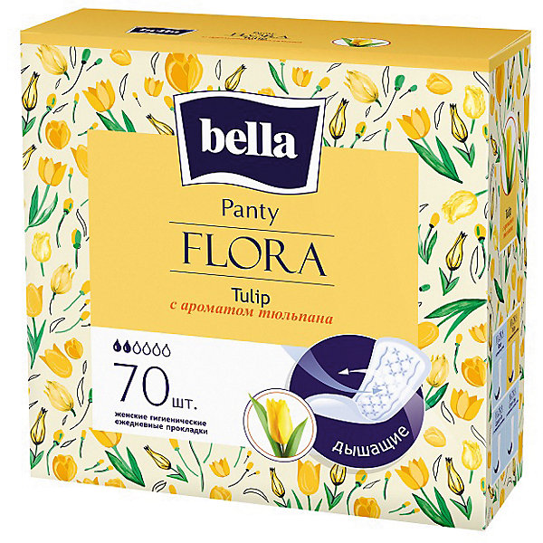 Ежедневные прокладки Panty Flora Tulip 70 шт, с ароматом тюльпана Bella 16177356