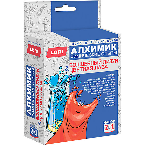 

Химические опыты 2-в-1 Lori Волшебный лизун и цветная лава