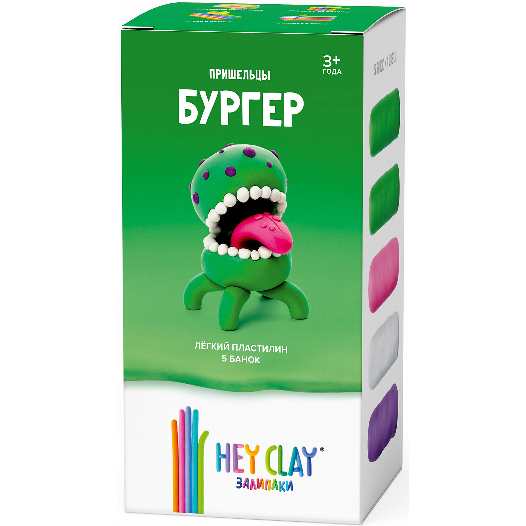 фото Легкий пластилин hey clay залипаки "бургер"