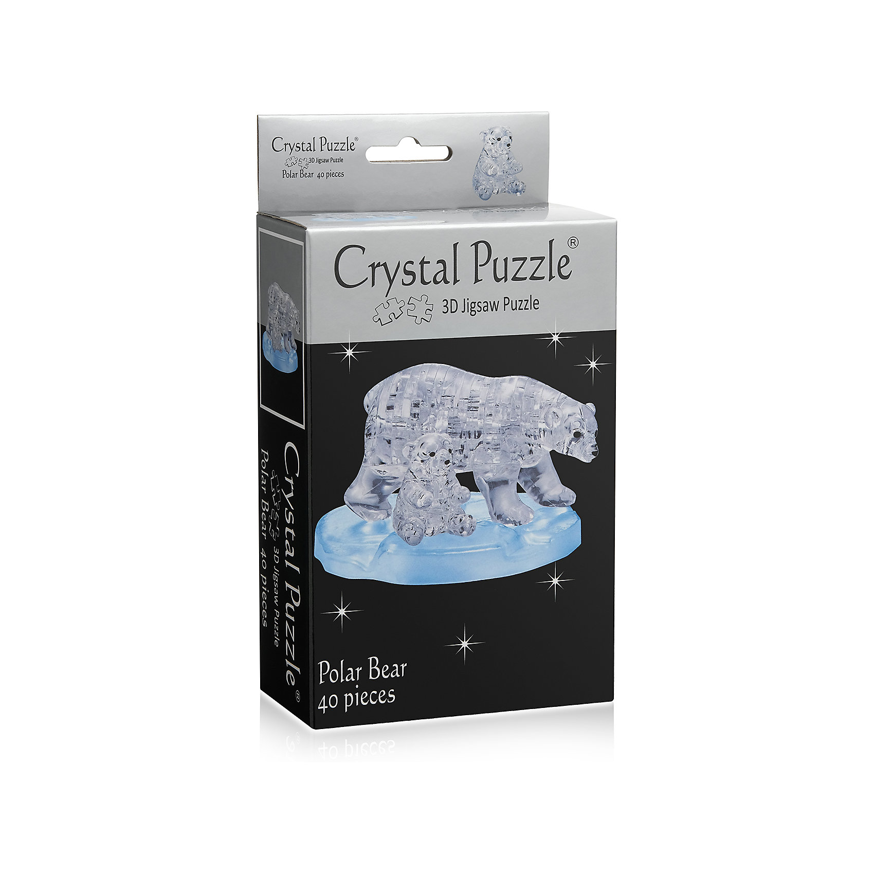 фото 3d головоломка crystal puzzle два белых медведя, 40 элементов