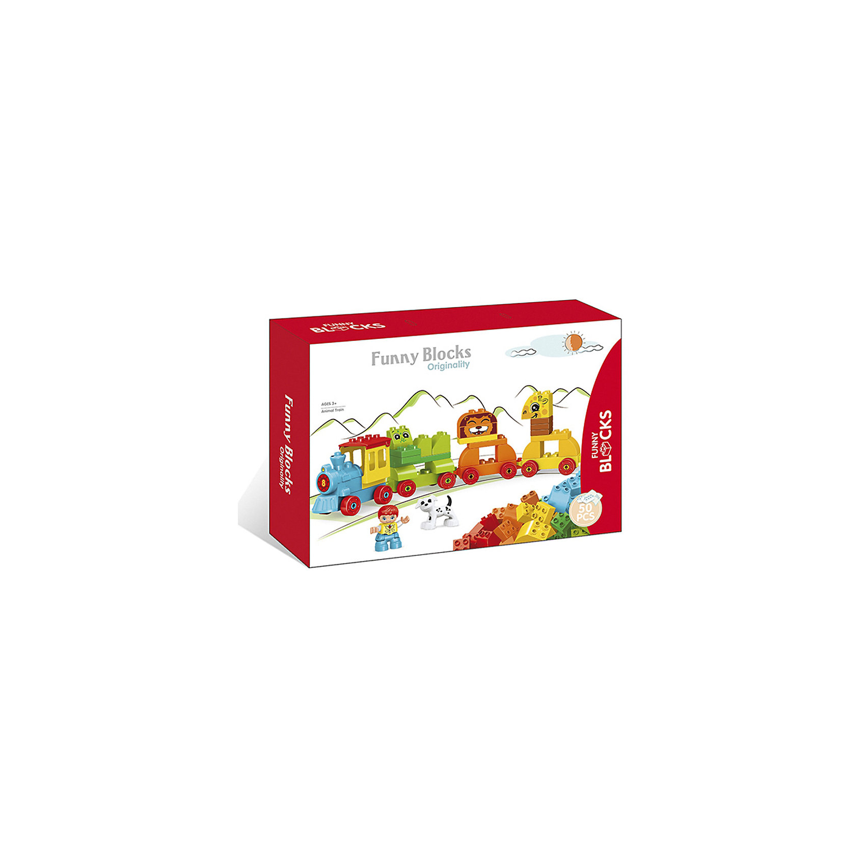 Конструктор Паровоз с животными, 50 деталей Kids Home Toys 16188405