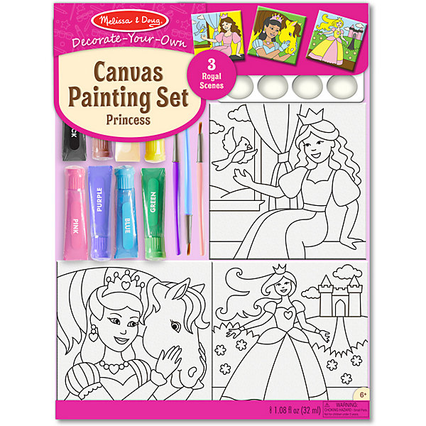 

Набор раскрасок на холсте Melissa&Doug Принцессы, Разноцветный, Набор раскрасок на холсте Melissa&Doug Принцессы