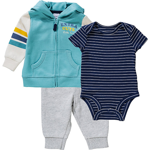

Комплект carter’s: толстовка, боди и джинсы, Синий, Комплект carter’s: толстовка, боди и джинсы