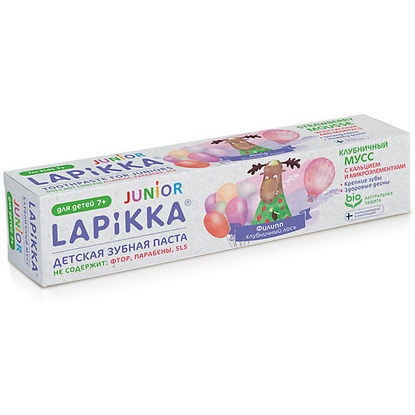 Зубная паста Lapikka Junior Клубничный мусс с кальцием и микроэлементами, 74 г R.O.C.S. 16296009