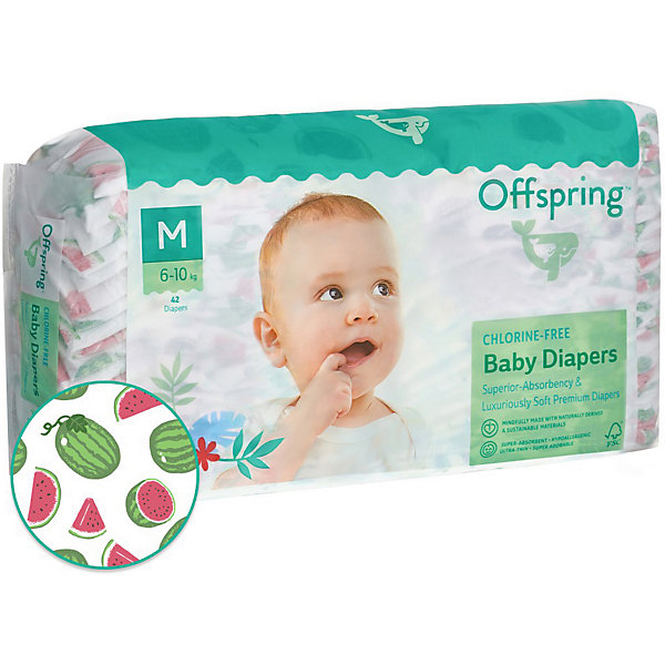 

Подгузники Offspring Арбузы 6-10 кг, 42 шт