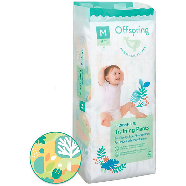 фото Трусики-подгузники offspring лес 6-11 кг, 42 шт