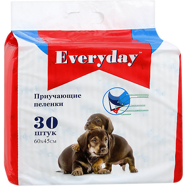 Впитывающие пелёнки для животных 30 шт, 60х45 см Everyday 16347284