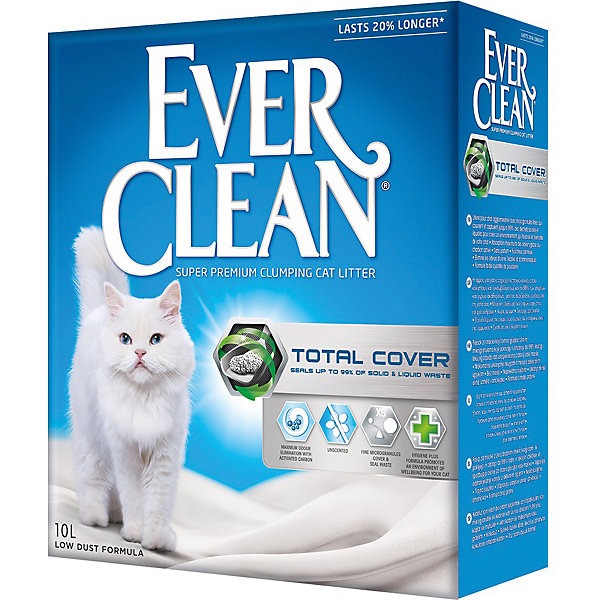 Наполнитель для кошачьих туалетов Total Cover комкующийся, 10 л Ever Clean 16347372