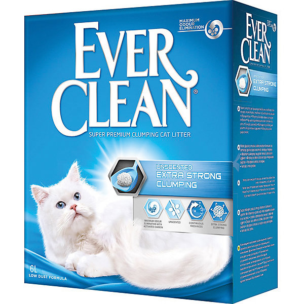 фото Наполнитель для кошачьих туалетов ever clean extra strong clumpin unscented комкующийся, 6 л -