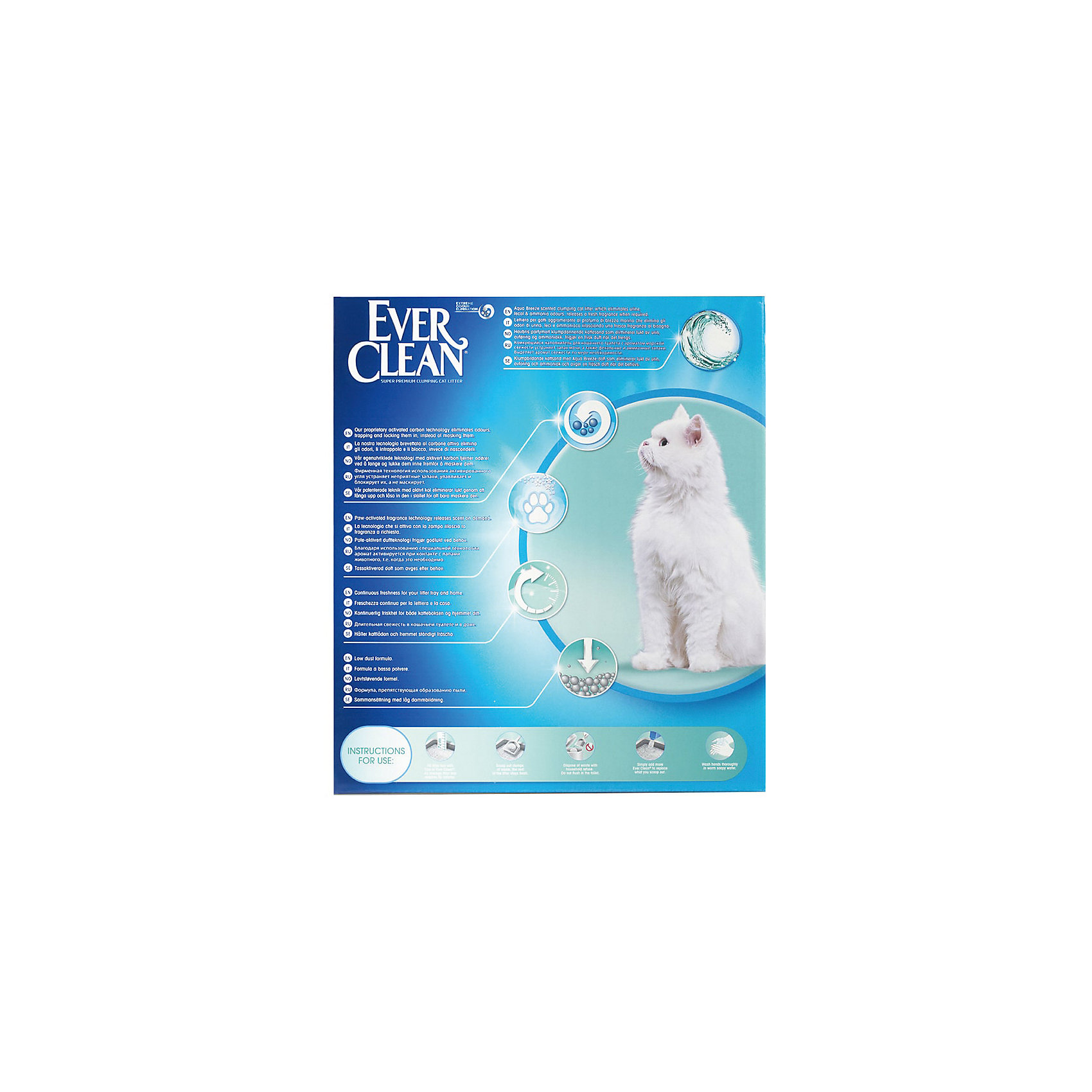фото Наполнитель для кошачьих туалетов ever clean aqua breeze scent комкующийся, 10 л -