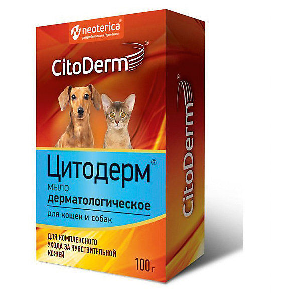 

Мыло дерматологическое Цитодерм для кошек и собак, 100 г