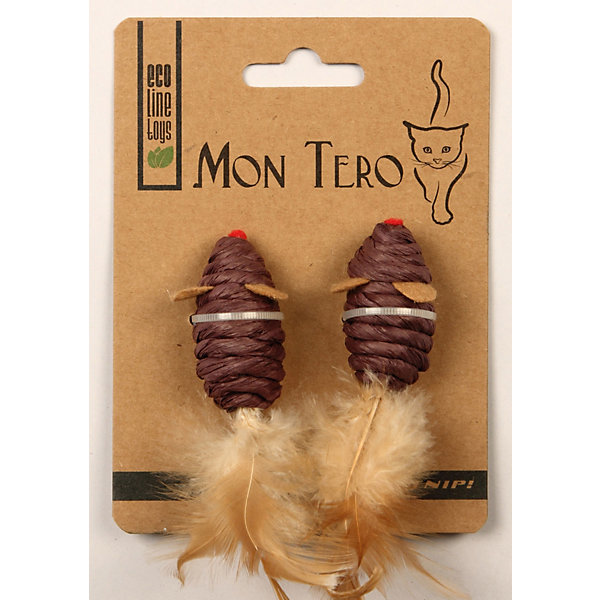 

Игрушка для кошки Mon Tero Эко мышь с кошачьей мятой, 2 шт, 5 см