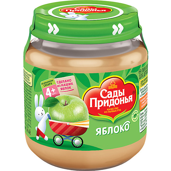 

Пюре Сады Придонья яблоко с 4 мес, 12 шт по 120 г