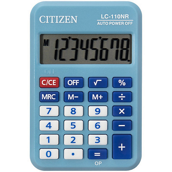

Калькулятор карманный Citizen LC-110NR-BL, Синий, Калькулятор карманный Citizen LC-110NR-BL