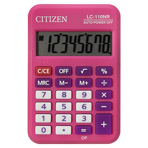 

Калькулятор карманный Citizen LC-110NR-PK, Розовый, Калькулятор карманный Citizen LC-110NR-PK