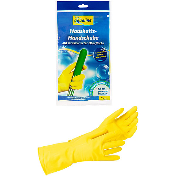 фото Аквалайн бытовые резиновые перчатки прочные (средний) aqualine