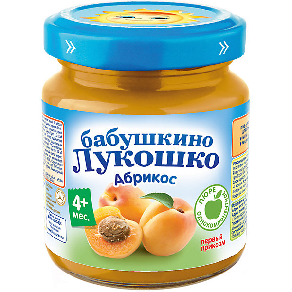Пюре Бабушкино Лукошко абрикос, с 4 мес, 6 шт х 100 г 16389974