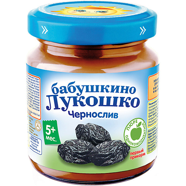 

Пюре Бабушкино Лукошко чернослив, с 5 мес, 6 шт х 100 г