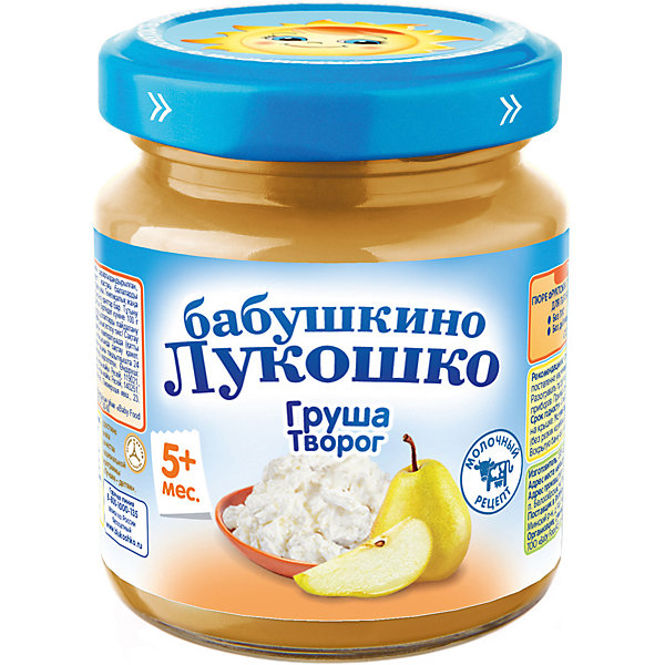

Пюре Бабушкино Лукошко груша творог, с 5 мес, 6 шт х 100 г