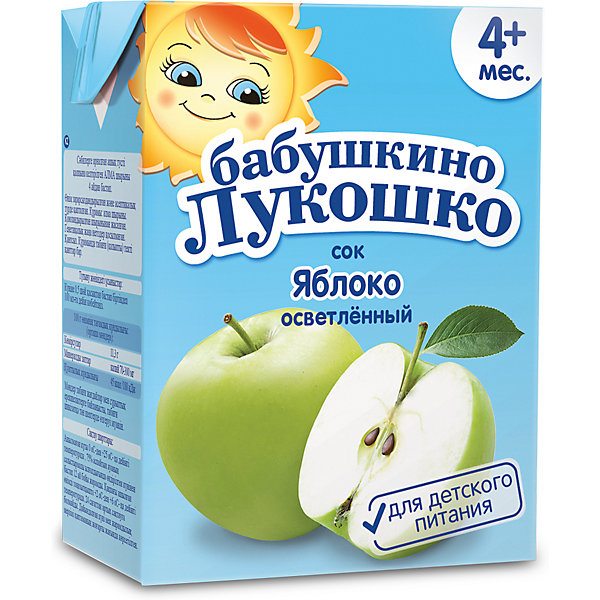 

Сок Бабушкино Лукошко яблоко осветлённый, с 4 мес, 200 мл х 18 шт