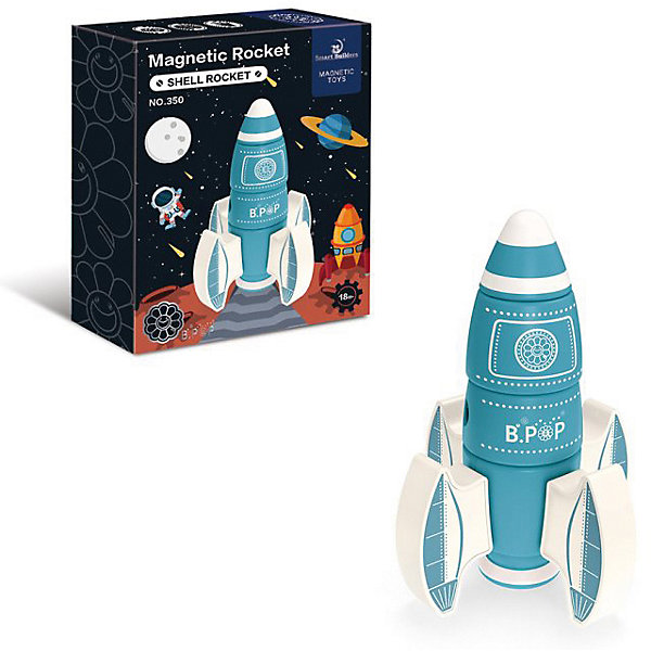 

Конструктор магнитный Junfa Toys Ракета, 8 деталей, Синий/белый, Конструктор магнитный Junfa Toys Ракета, 8 деталей