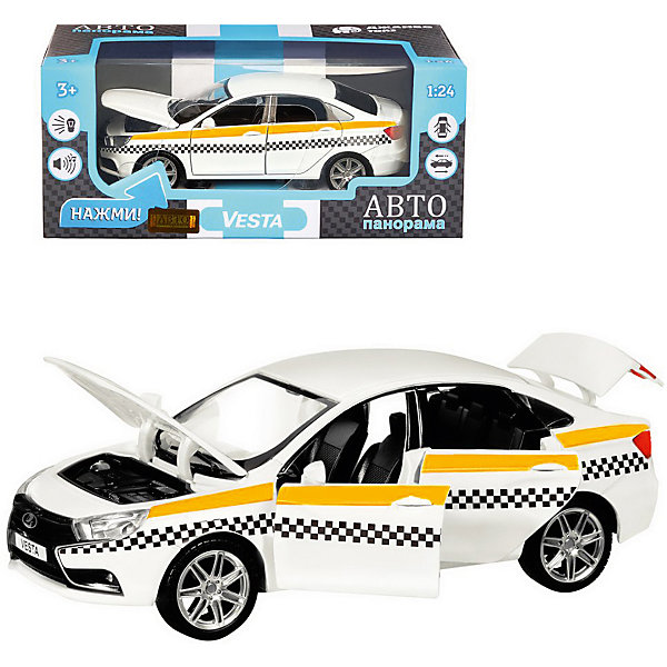 

Машинка Автопанорама Lada Vesta Такси , 1:24, Белый, Машинка Автопанорама Lada Vesta Такси , 1:24