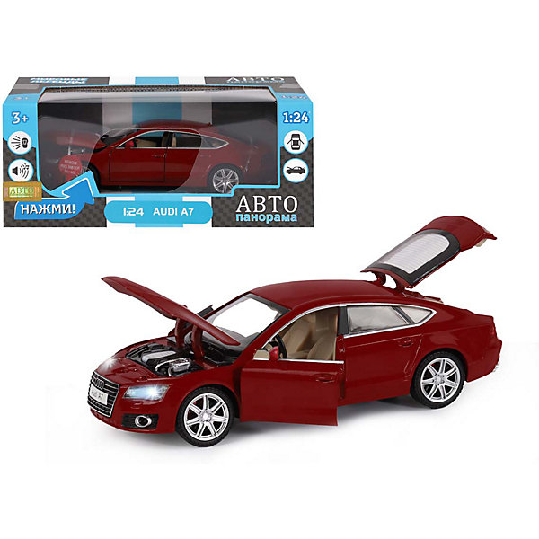 

Машинка Автопанорама Audi A7, 1:24, Красный, Машинка Автопанорама Audi A7, 1:24