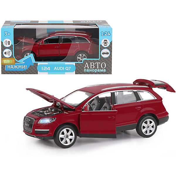 

Машинка Автопанорама Audi Q7, 1:24, Бордовый, Машинка Автопанорама Audi Q7, 1:24