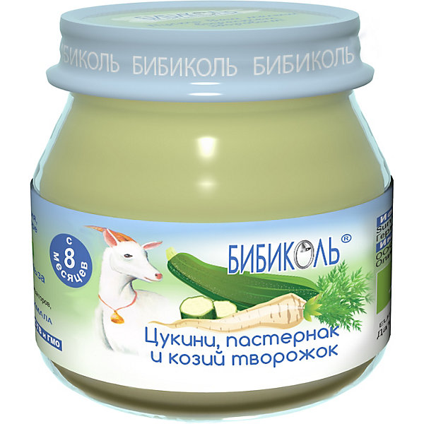 

Пюре Бибиколь цукини, пастернак и козий творожок с 6 мес, 6 шт по 80 г